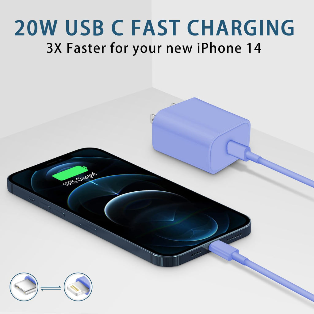 CXX 10FT iPhone 14/13/12 Charger 20W Fast Charging [MFi Certified]