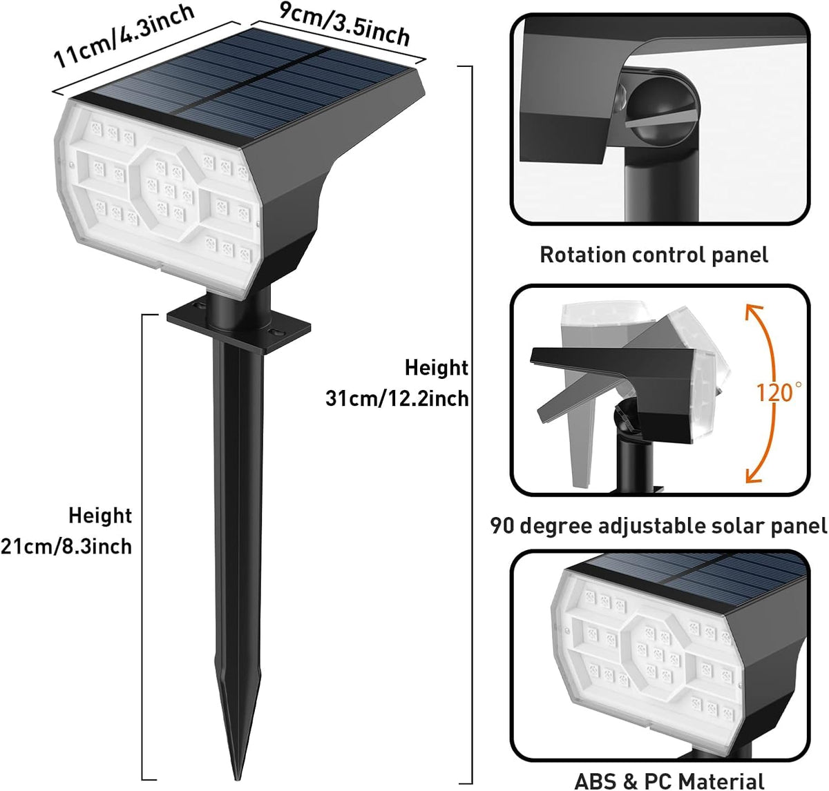 NYMPHY Solar Lights Outdoor Waterproof - 4 Pack (Warm White)