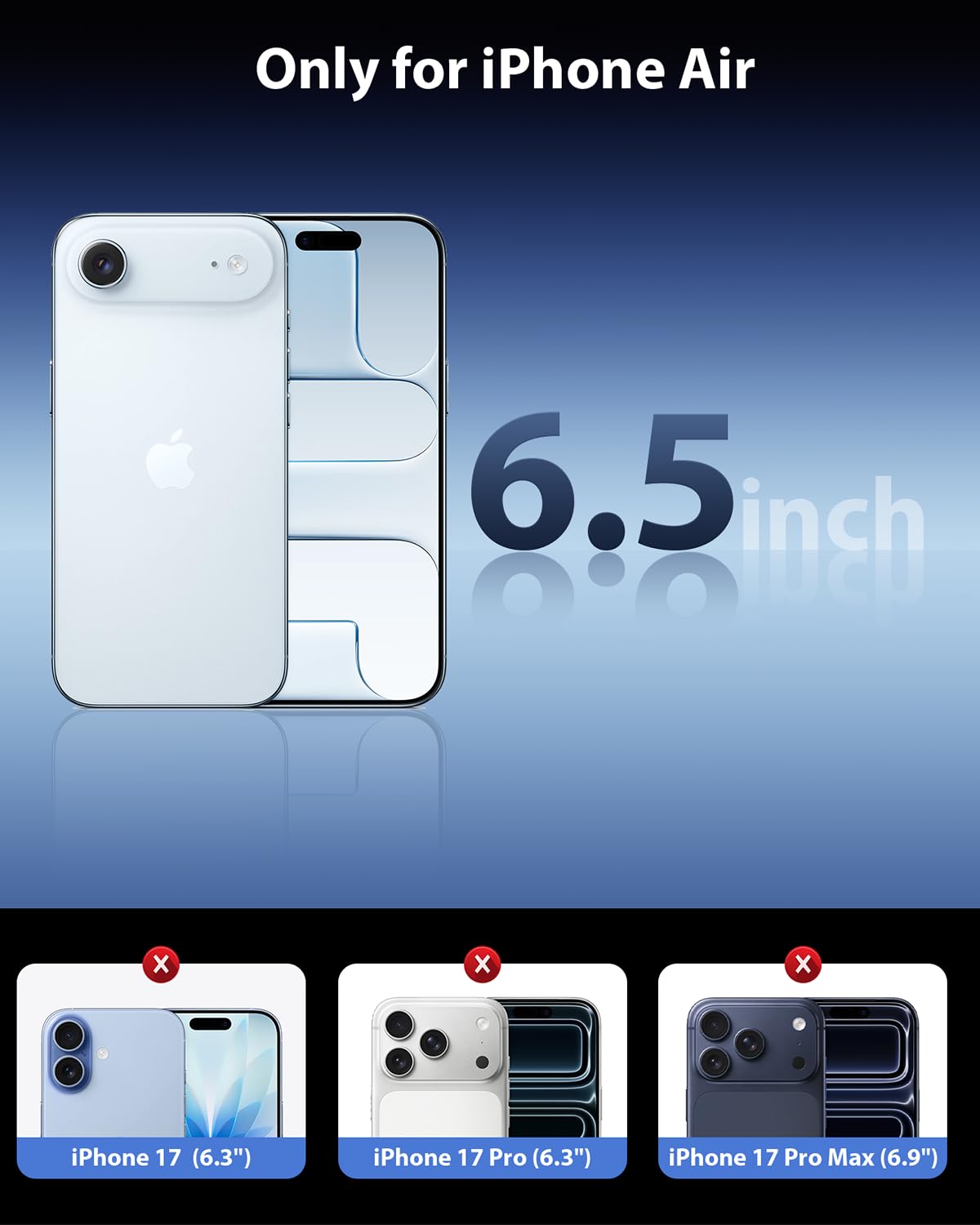 Mkeke Screen Protector for iPhone 17 Pro, 3 Pack 9H+ Tempered Glass
