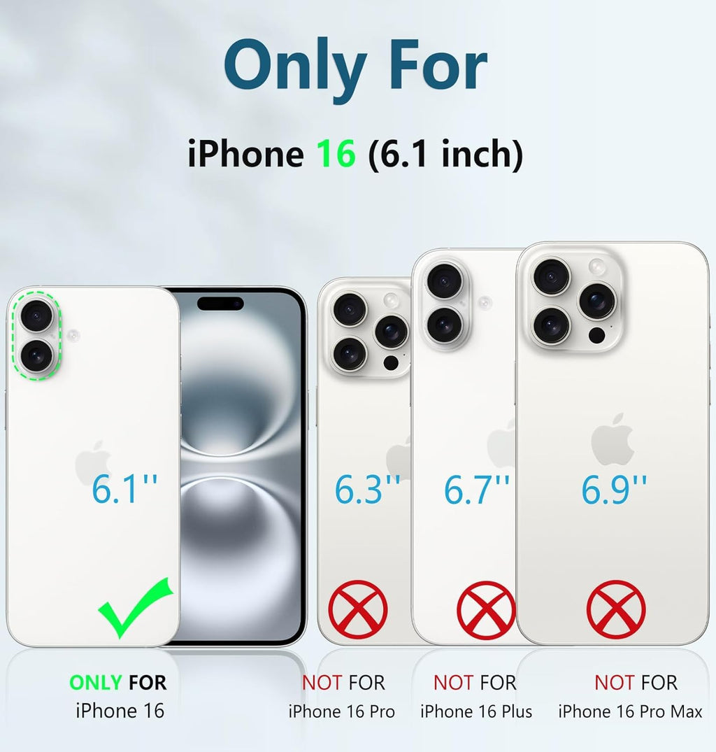 FNTCASE for iPhone 16 Case, with Belt Clip, with Built-in Screen Protector