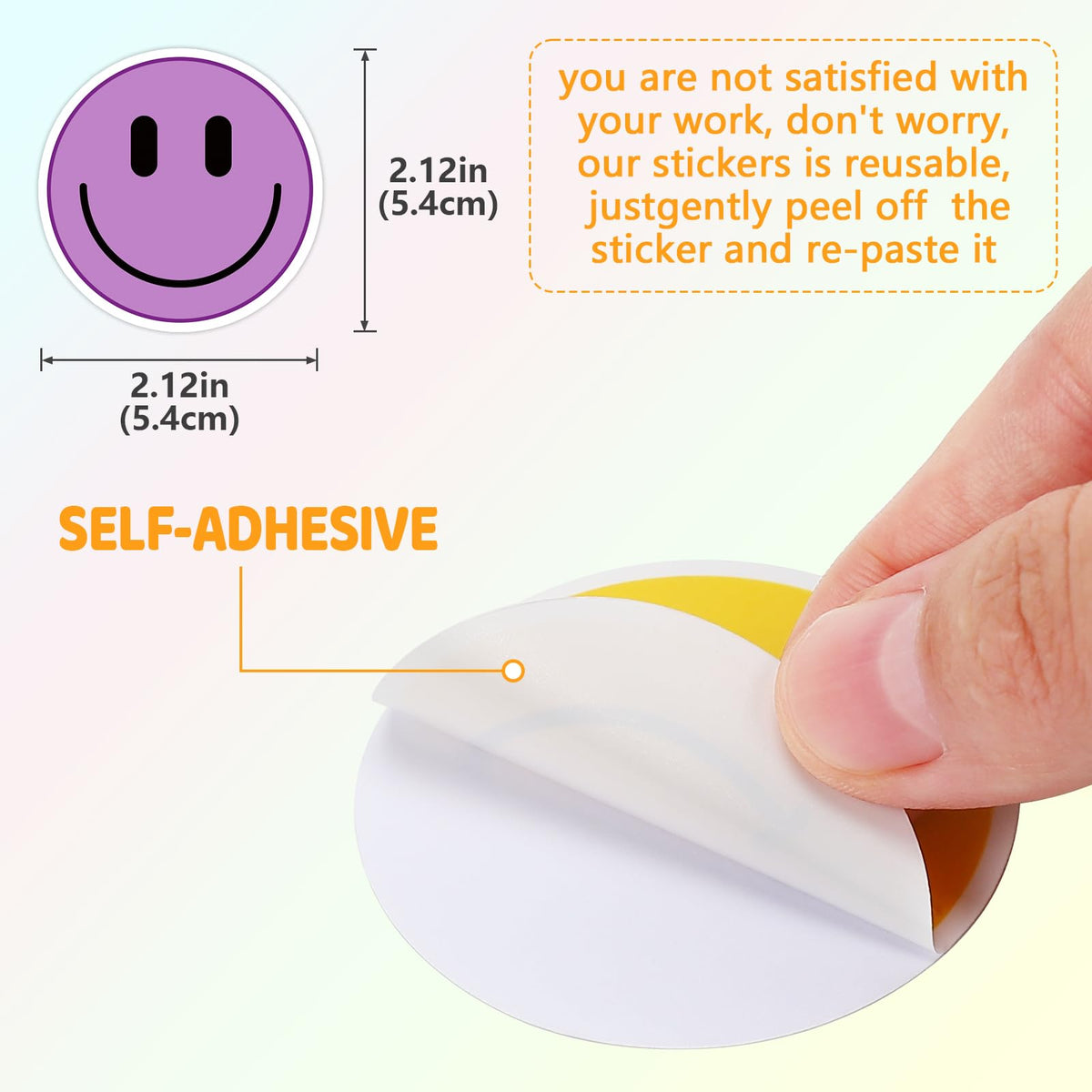 100PCS Smile Neon Stickers