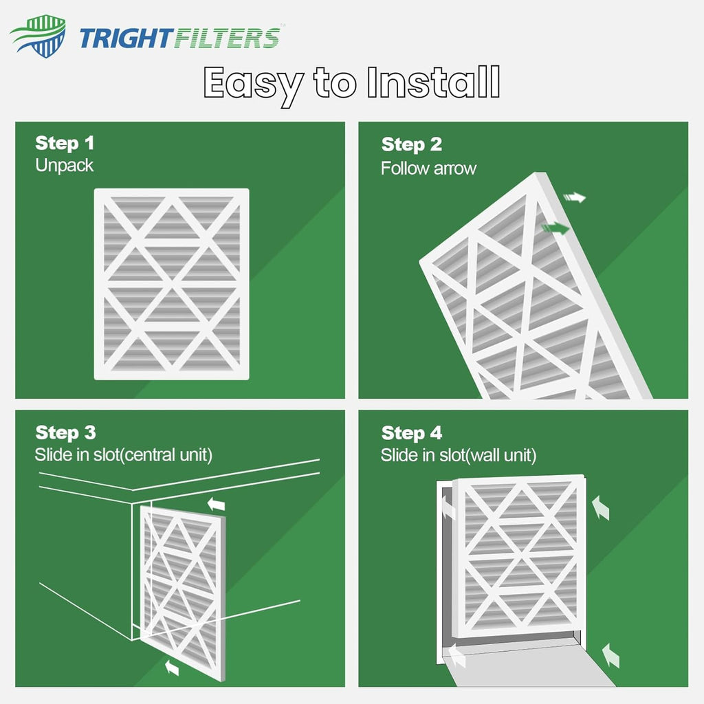 TRIGHTFILTERS 14x20x1 Air Filter 4 Pack, MERV 8 Filter Replacement