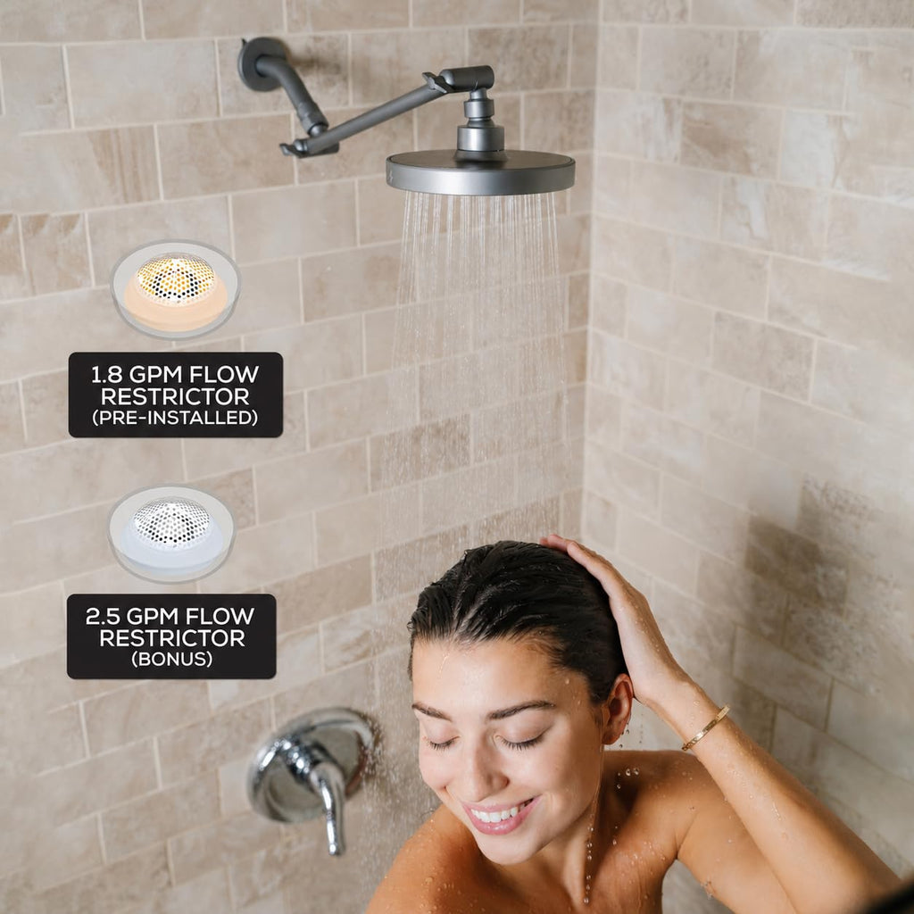SparkPod Rain Shower Head, 6 Inch Round, Luxury Polished Chrome Finish