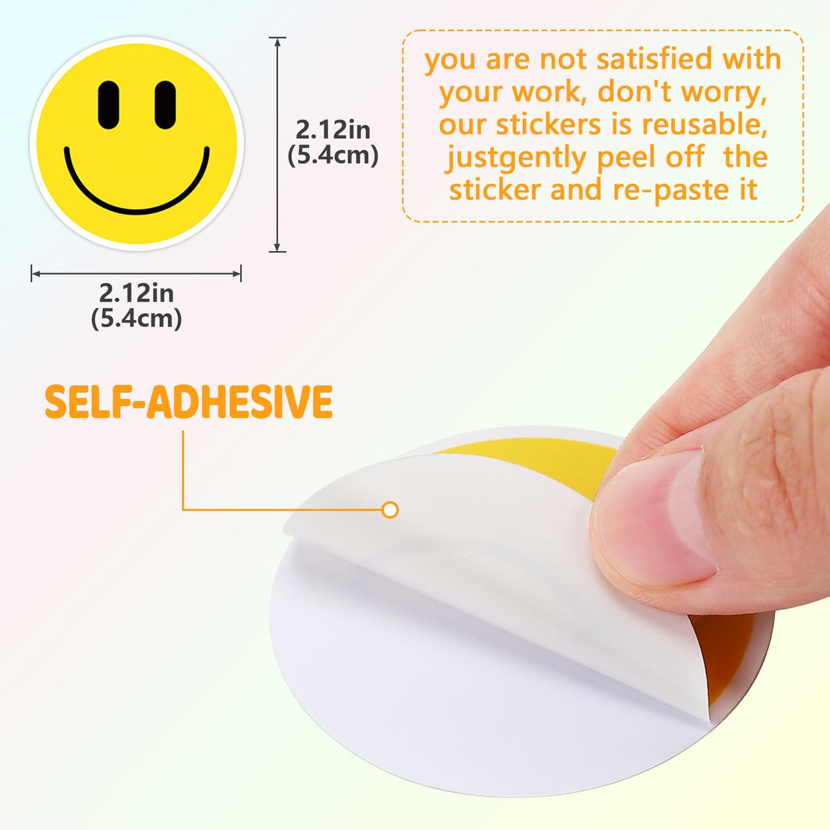100PCS Smile Neon Stickers