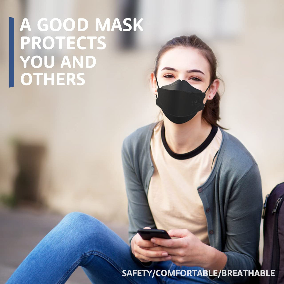 LEVENIS KN95 Face Masks 50 Pack, Breathable Comfortable and Disposable KN95 Mask, Black