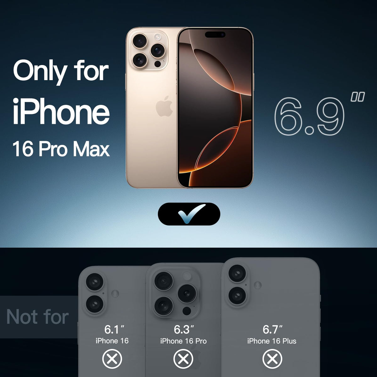 JETech Case for iPhone 16 Pro, Anti-Yellowing, Natural Titanium