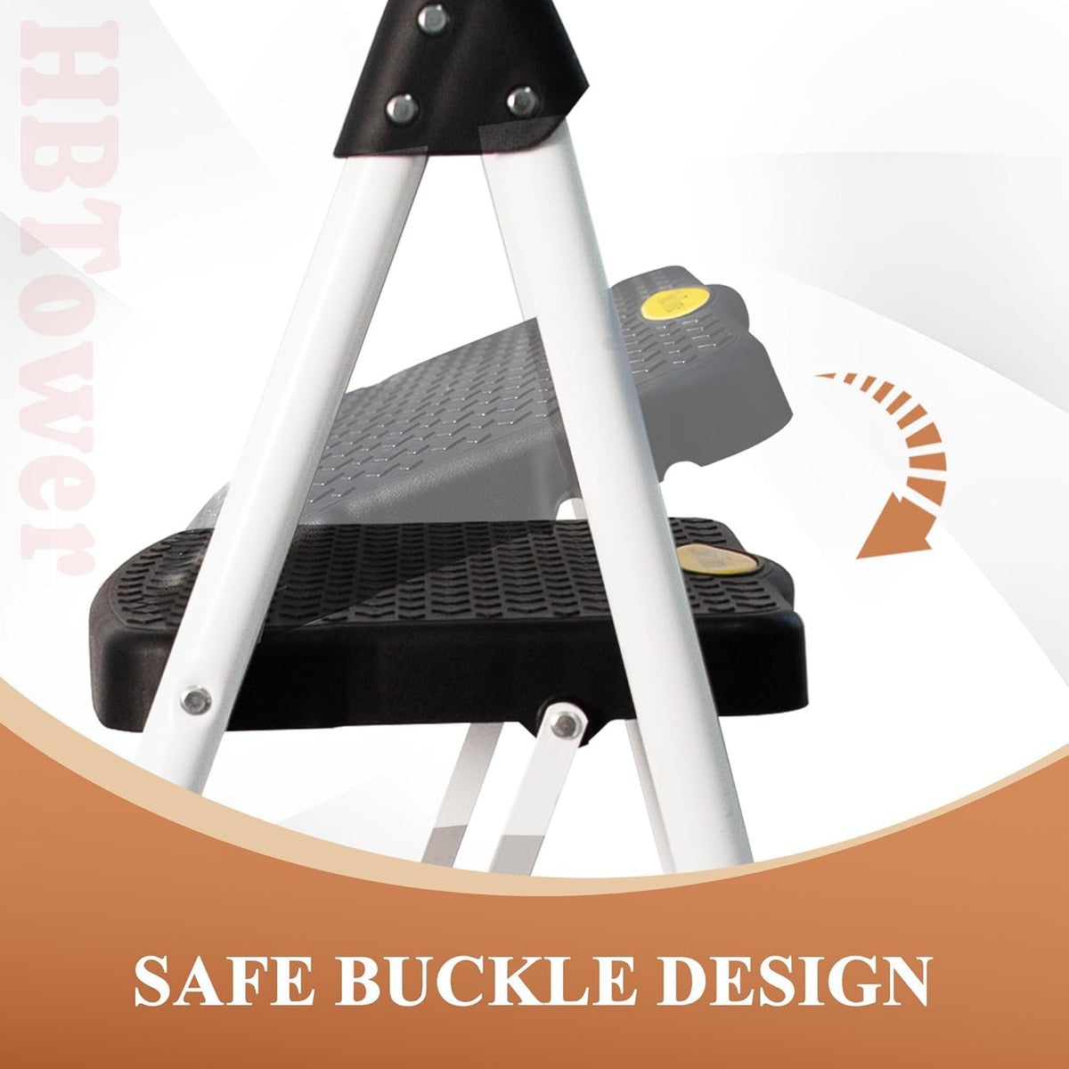 HBTower Step Ladder, Folding Step Stool with Wide Anti-Slip Pedal