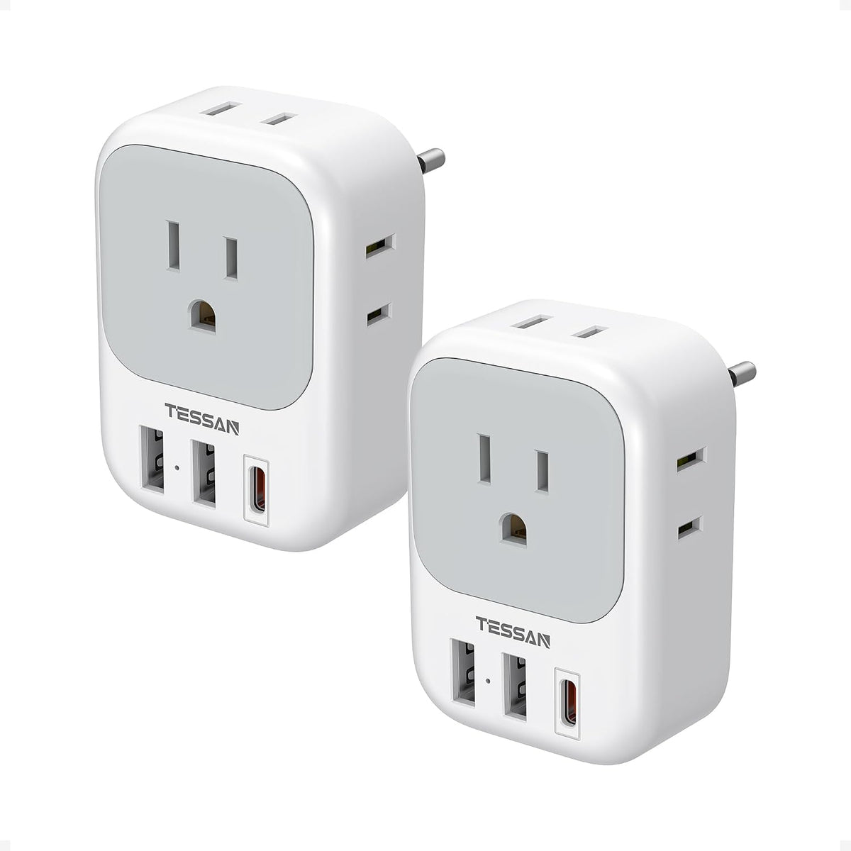 TESSAN European Travel Plug Adapter 2 Pack, Type C Plug