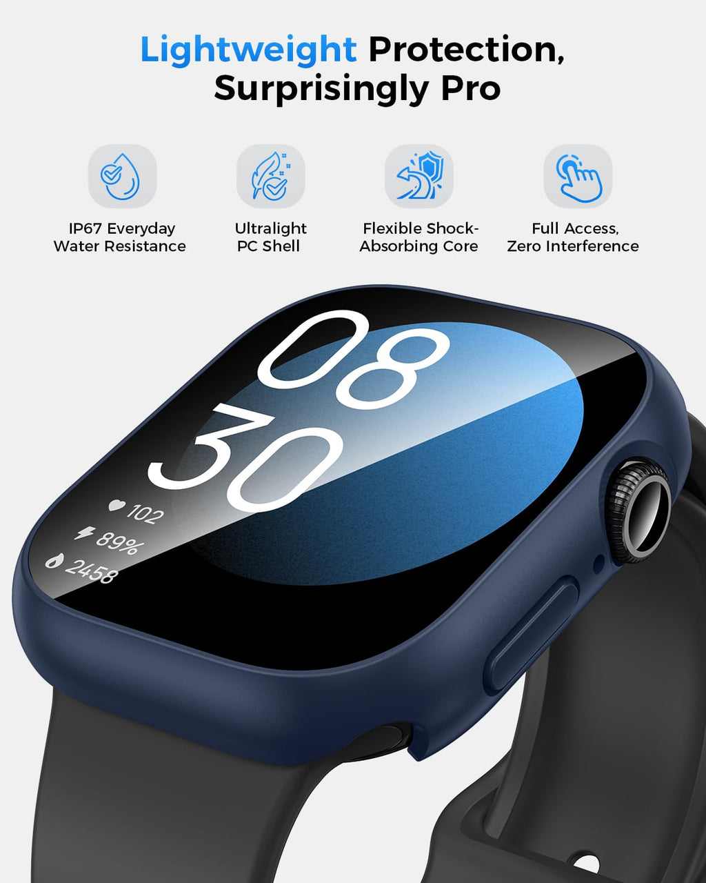 Goton IP67 Waterproof Case with Glass for Apple Watch Series 11/10 46mm