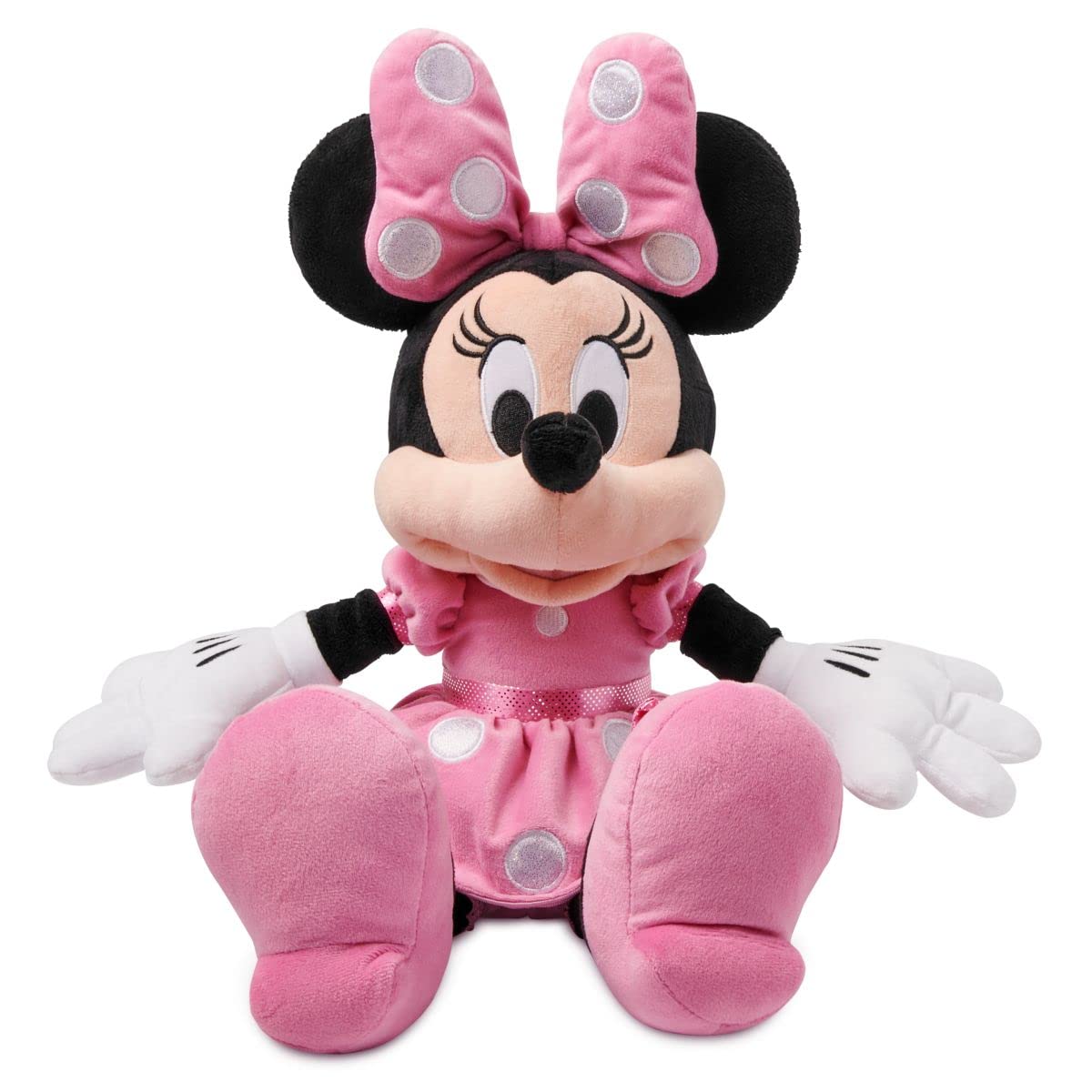 Disney Store Official Minnie Mouse Red Dress Medium Soft Toy for Kids, Cuddly Character with Fuzzy Texture and Embroidered Details, Disney Plushy Suitable for All Ages