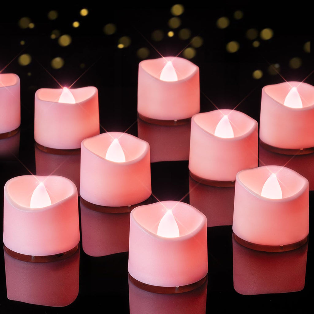 Homemory 24Pcs Flickering Flameless Candle Battery Operated, 200+Hours Fake Electric LED Tea Lights for Votive, Centerpiece Table Decorations, Wedding, Aniversary, Halloween, Christmas
