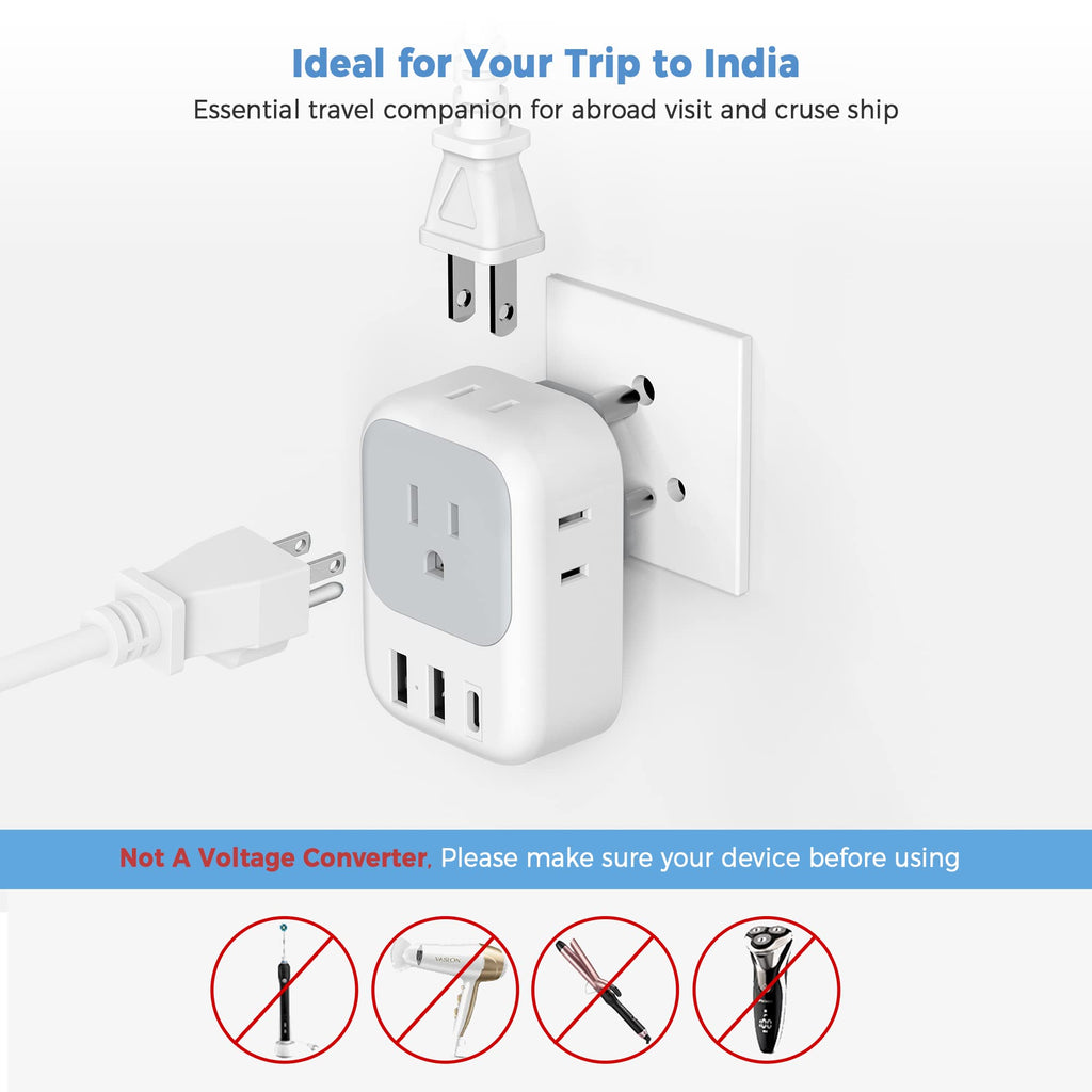 TESSAN European Travel Plug Adapter 2 Pack, Type C Plug