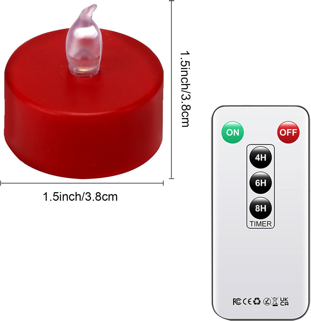 Battery Operated LED Tea Lights Flameless Flickering Candles 12PACK