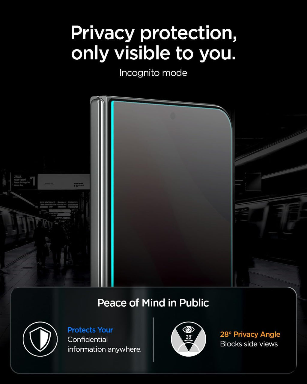 Spigen Privacy Screen Protector for iPhone 17 Pro Max, 16 Pro Max