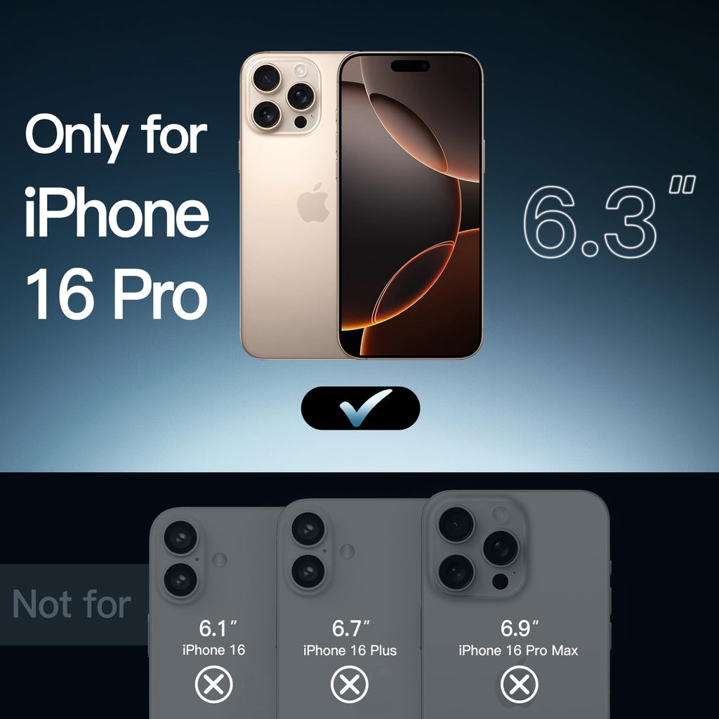 JETech Case for iPhone 16 Pro, Anti-Yellowing, Natural Titanium