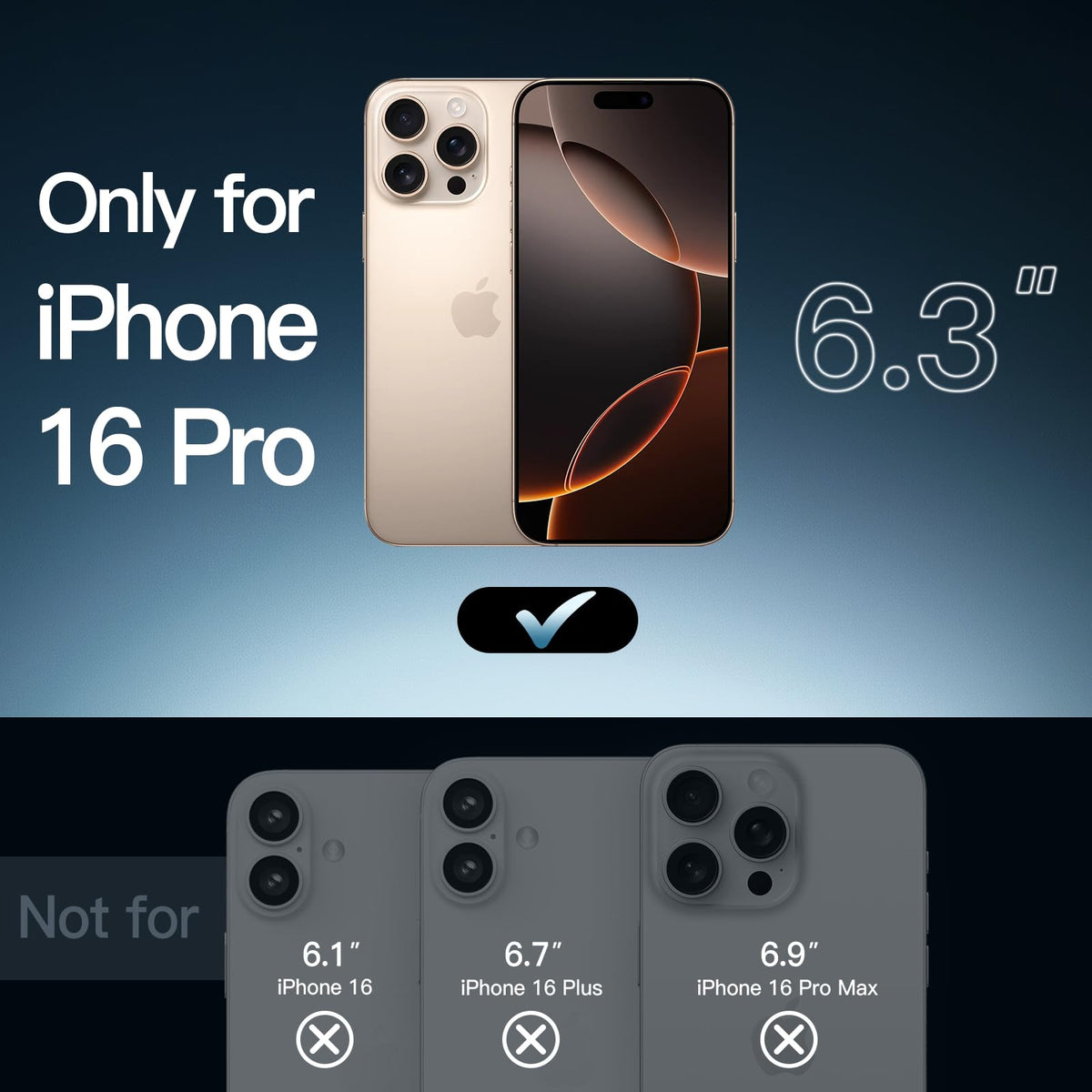 JETech Case for iPhone 16 Pro, Anti-Yellowing, Natural Titanium
