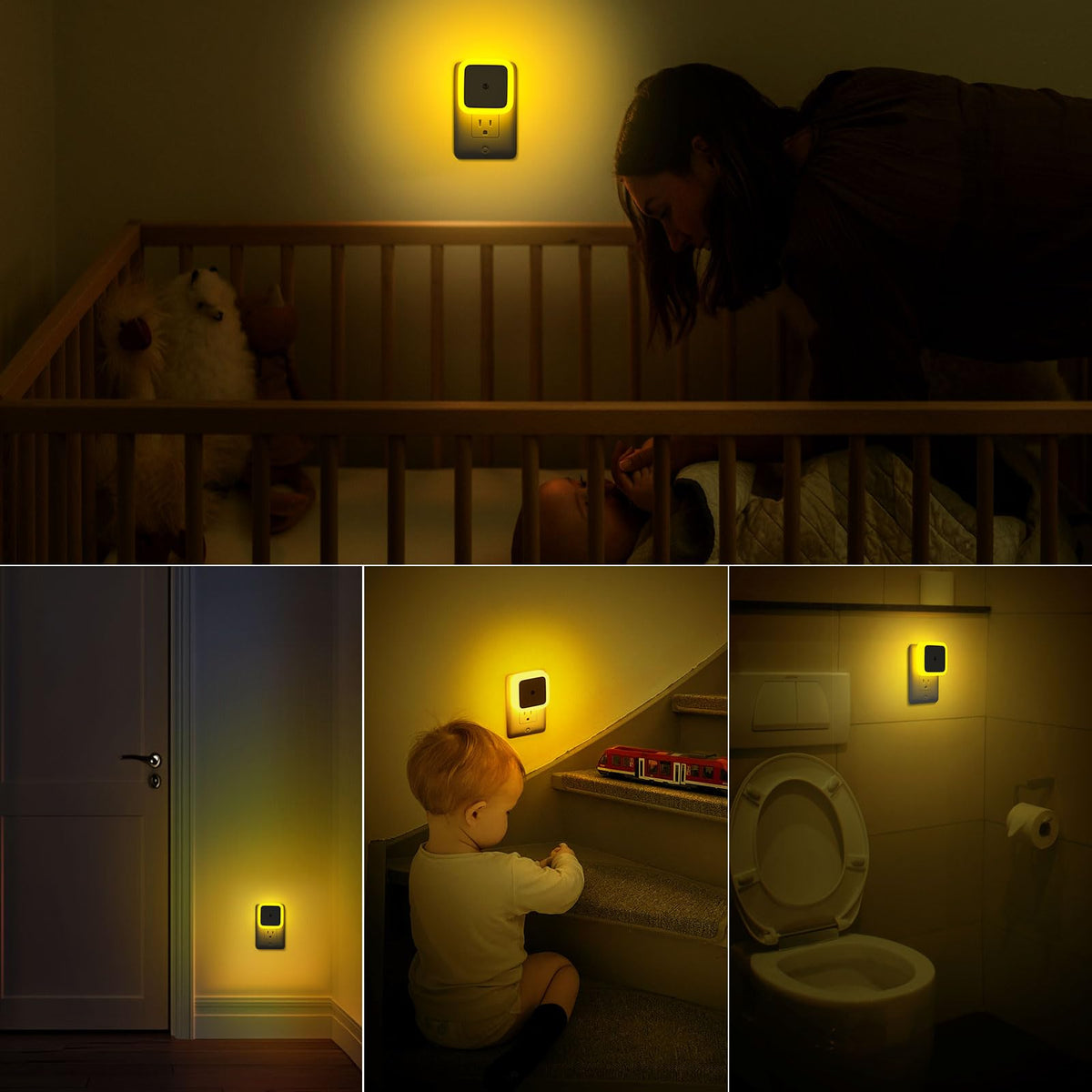 Sujeet Night Light, Night Lights Plug into Wall 8-Pack, Nightlight Plug in Night Light, Dusk to Dawn Night Lamp Led (Red)