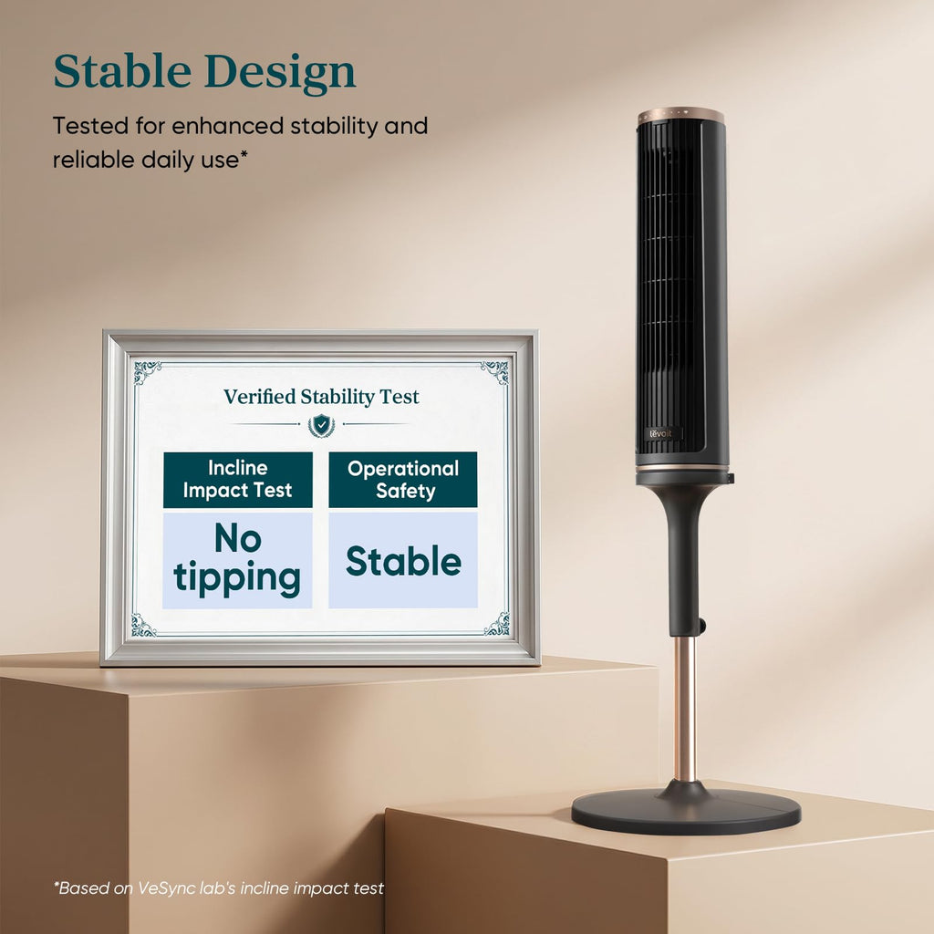 Levoit Tower Fan for Bedroom, 20dB Quiet Desk Fan, Easy to Carry & Plug-in