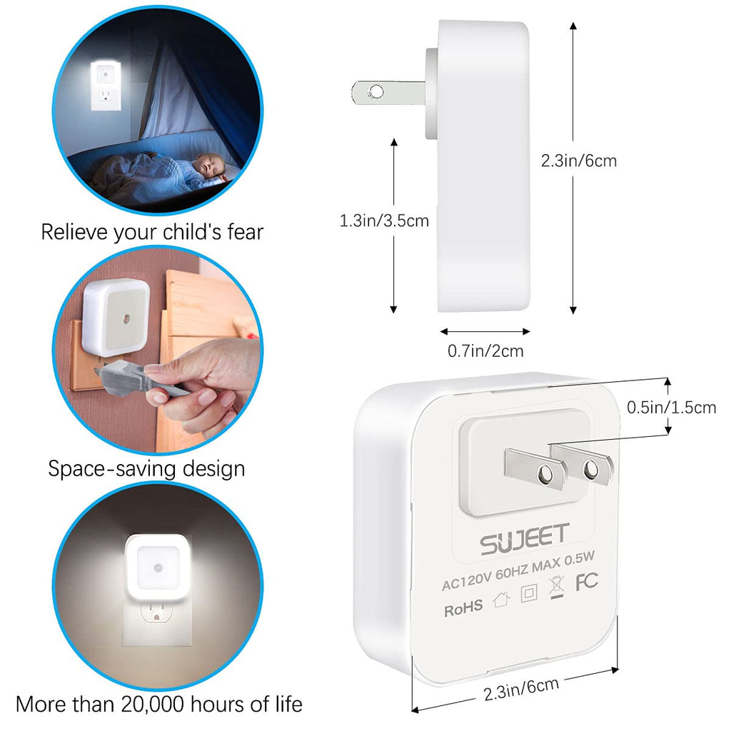 Sujeet Night Light, Night Lights Plug into Wall 8-Pack, Nightlight Plug in Night Light, Dusk to Dawn Night Lamp Led (Red)