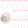 30 Pack Bow Cake Toppers Pink Ribbon Bows for Cake Back to School Decor