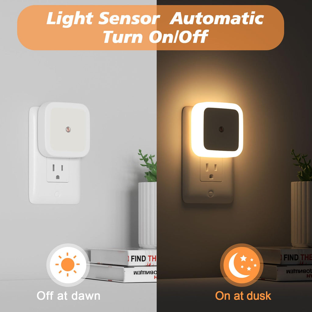 Sujeet Night Light, Night Lights Plug into Wall 8-Pack, Nightlight Plug in Night Light, Dusk to Dawn Night Lamp Led (Red)