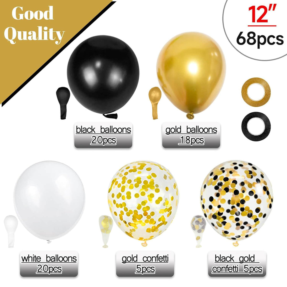 68Pcs Dusty Blue and Champagne Gold Balloons 12 Inch Sand White Pastel Baby Blue Confetti Balloon for Boy Baby Shower Bridal Shower Birthday Wedding Party Decorations.