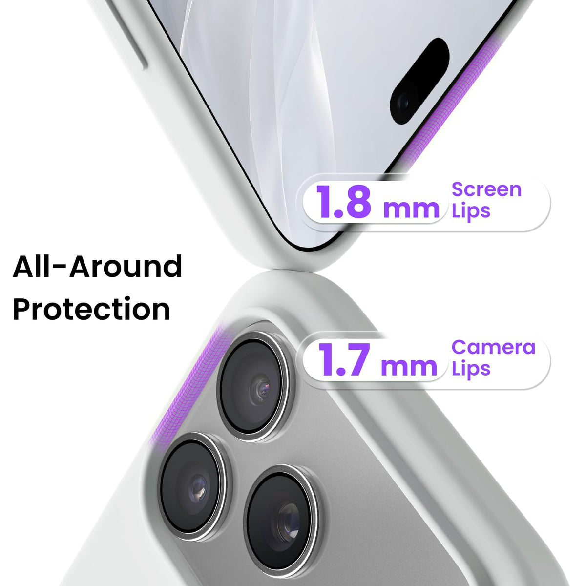 ORNARTO for iPhone 18 Pro Max Case, Liquid Silicone, Cloud Blue