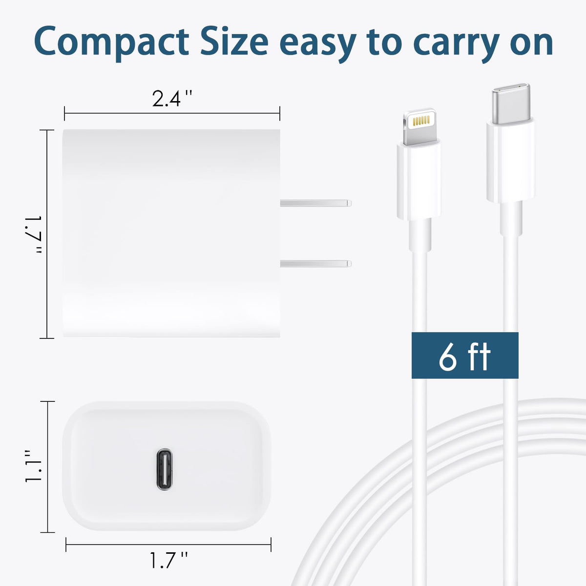 CXX 10FT iPhone 14/13/12 Charger 20W Fast Charging [MFi Certified]