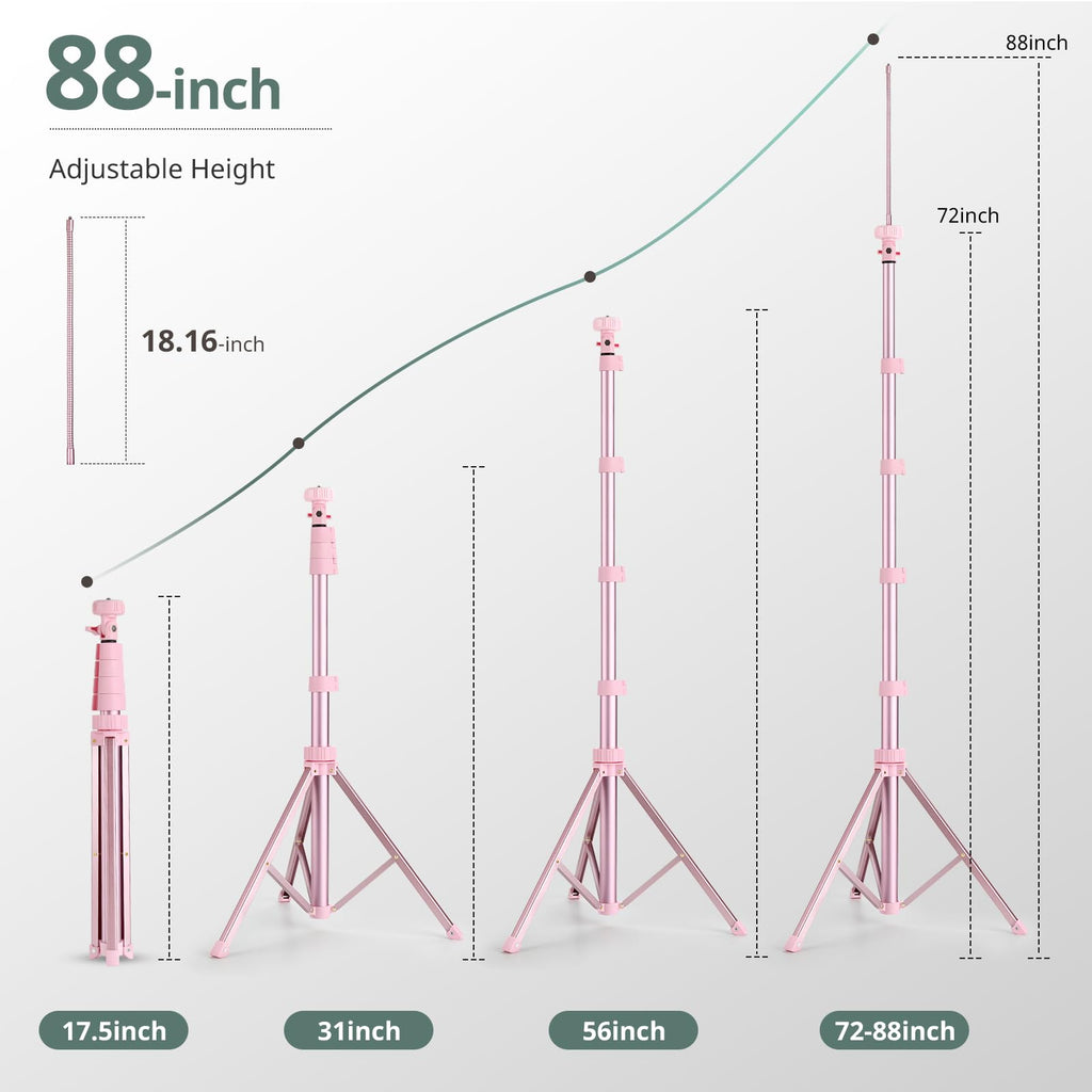 SENSYNE 62" Phone Tripod, Extendable Selfie Stick with Wireless Remote