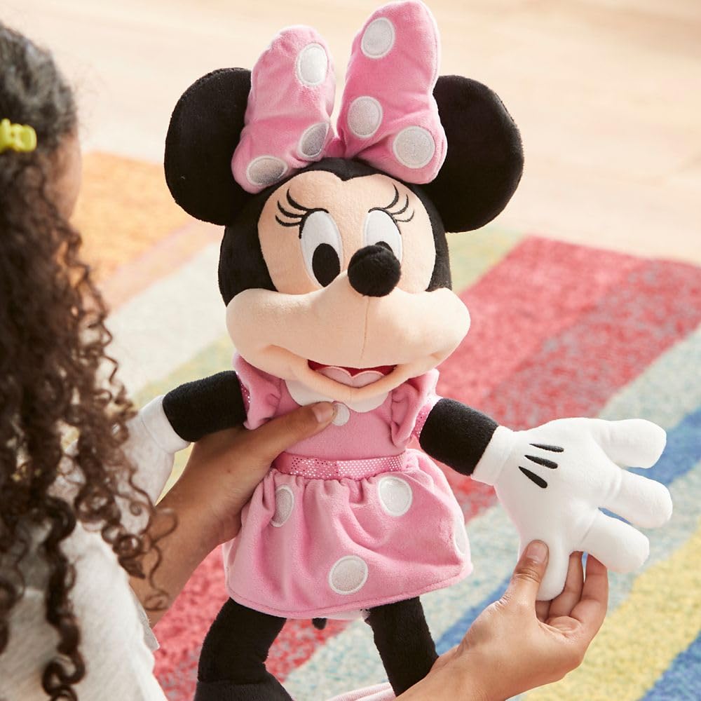 Disney Store Official Minnie Mouse Red Dress Medium Soft Toy for Kids, Cuddly Character with Fuzzy Texture and Embroidered Details, Disney Plushy Suitable for All Ages
