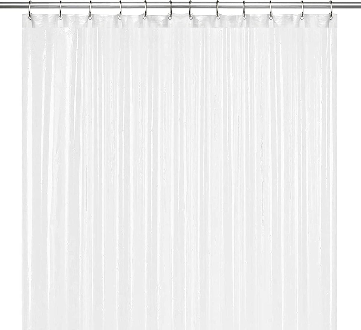 LiBa Shower Curtain PEVA 8G, 72x72 Inch Waterproof Clear