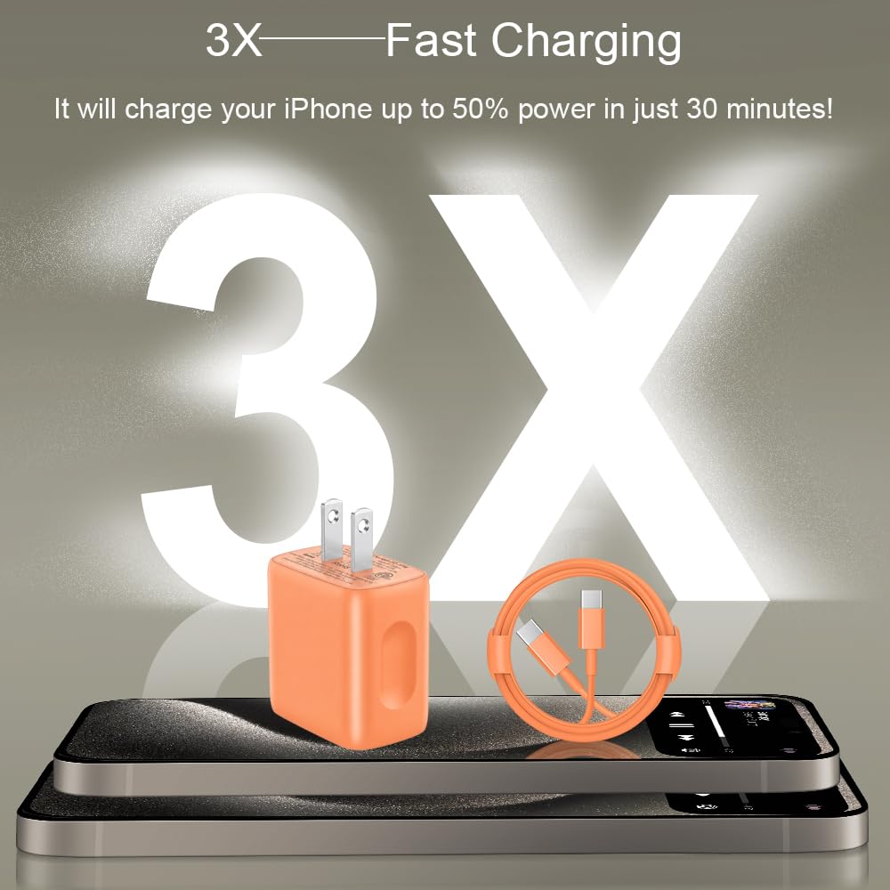 iPhone Duo Charger, iPhone 18 17 16 15 Charger Fast Charging 12FT-Blue