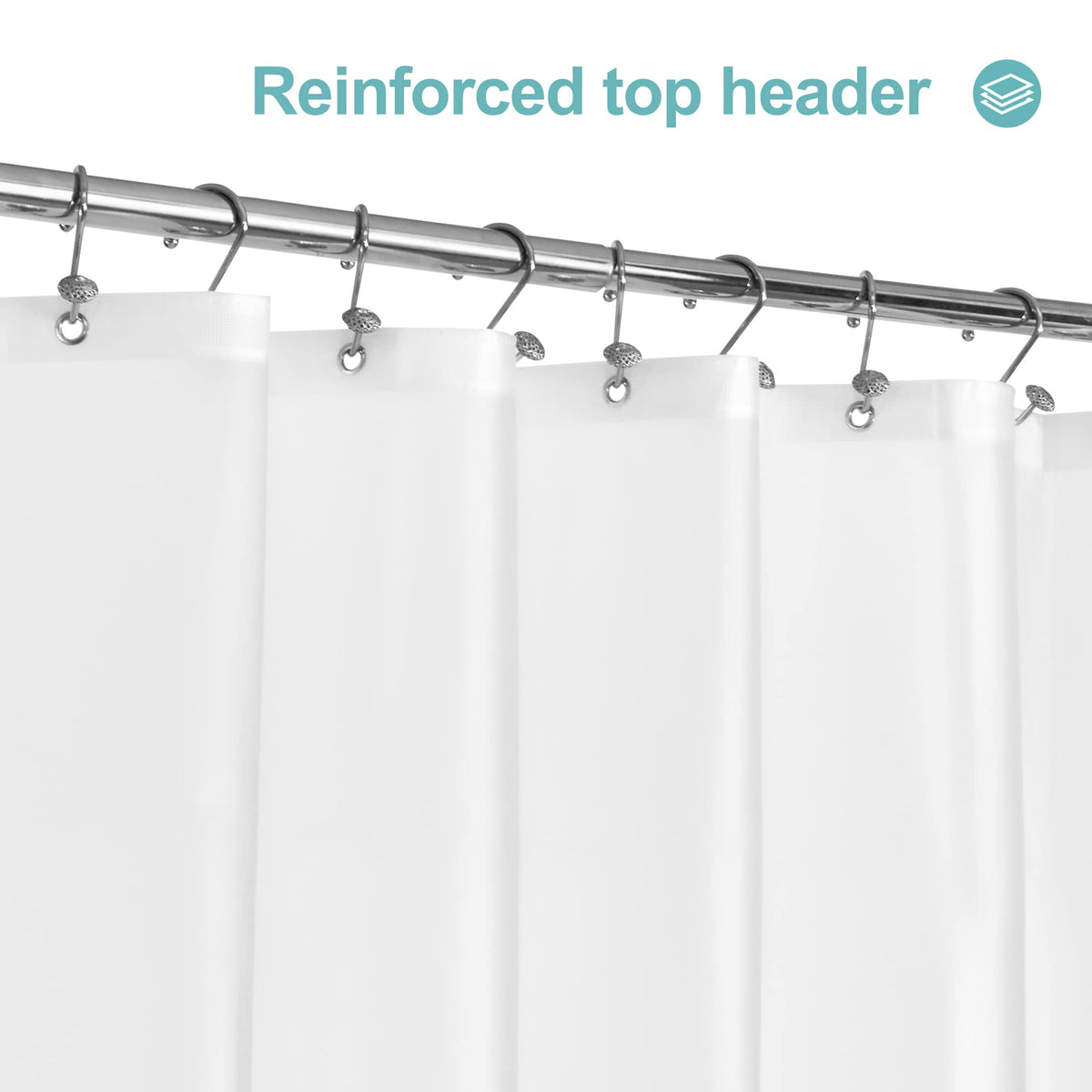Mrs Awesome Dark Gray Shower Curtain Liner with 3 Magnets, 72x72