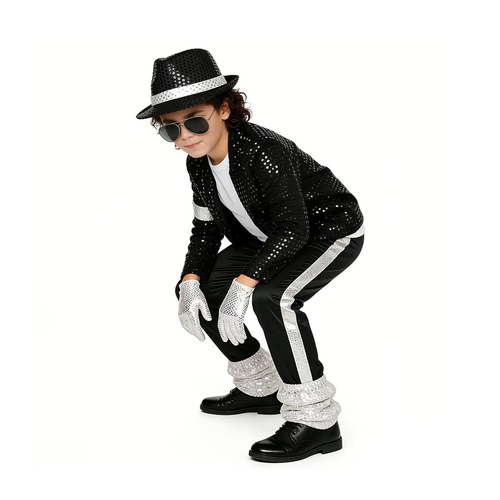 Boys Halloween Costume Set 8 Pcs 80s 90s Retro Dance Disco Cosplay