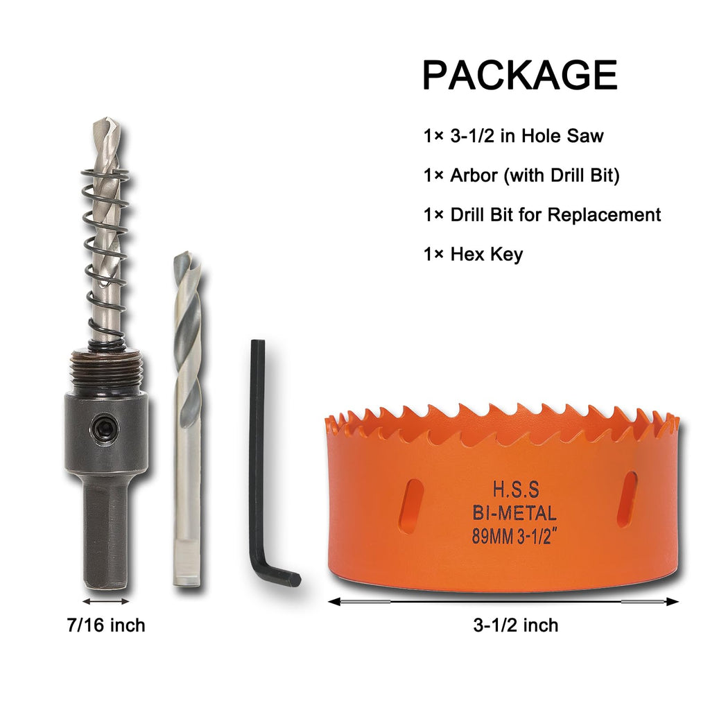 3 inch Hole Saw for Wood, Metal, Plastic & Drywall, with Arbor