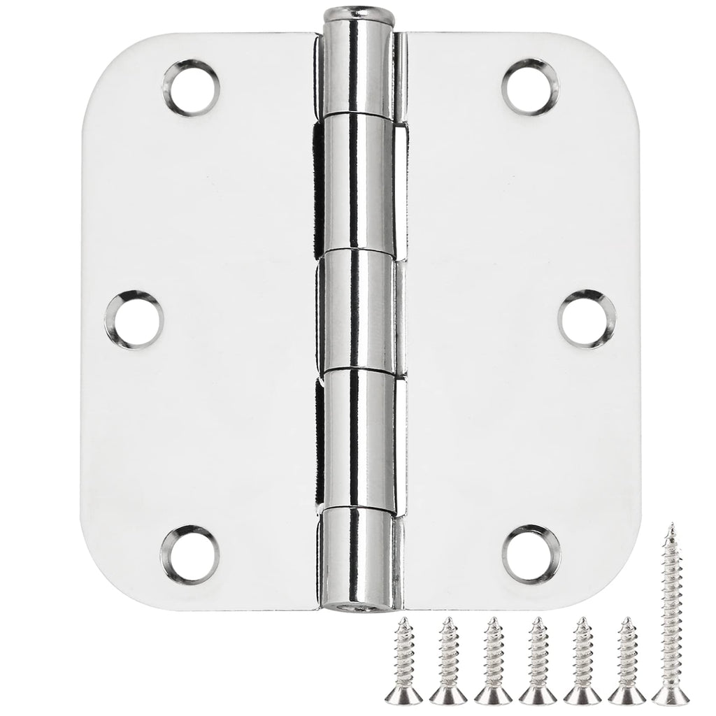 TDCHINGES Rounded Matte Black Door Hinges 3.5 Inch 5/8" Radius Flat 30 Pack