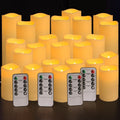 YOROXRG Set of 24 Waterproof Outdoor Flameless Candles, LED Candles with 4 Remote and Timer,(H 4" 5" 6" x D 2.2"),for Christmas,Halloween,Wedding,Festival