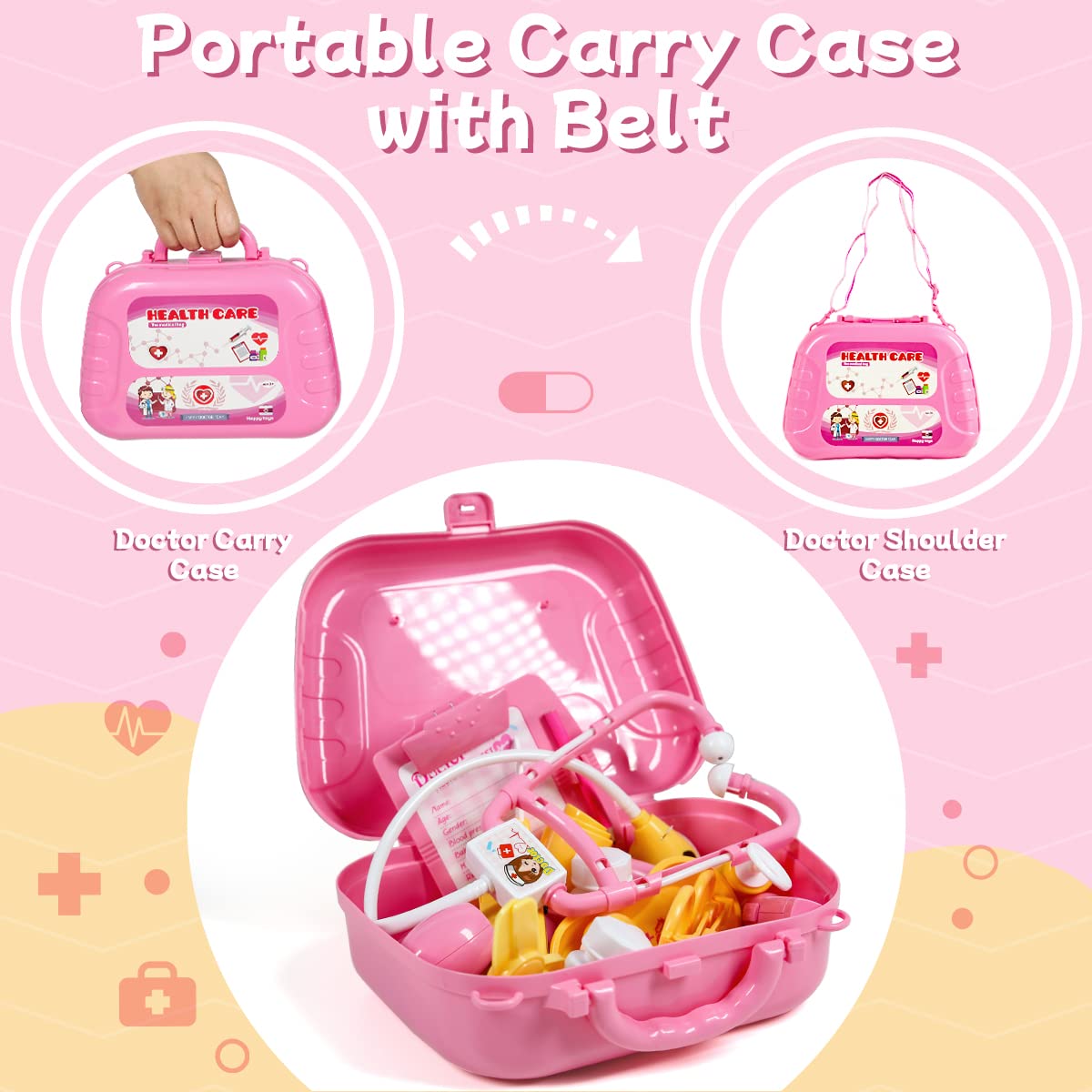 Meland Doctor Kit with Puppy for Girls, Pretend Play Toy Gift for Ages 3–6