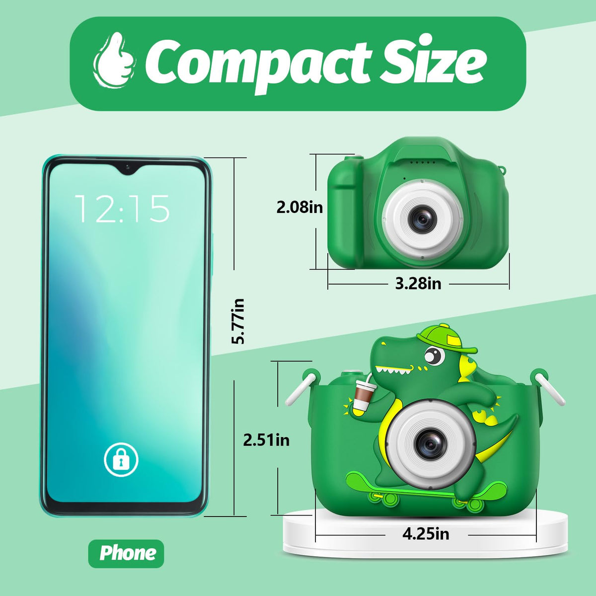 Goopow Kids Camera Toys for 3-8 Year Old Girls Boys,Children Digital Video Camcorder Camera with Cartoon Soft Cover, Best Chritmas Birthday Festival Gift for Kids