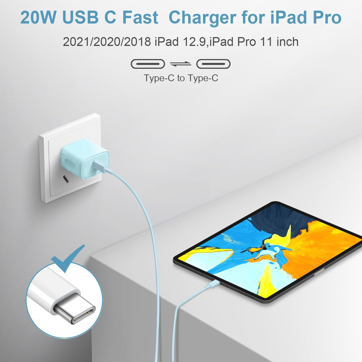 iPhone 18 17 16 15 Charger Fast Charging 3 Pack USB C Charger Block