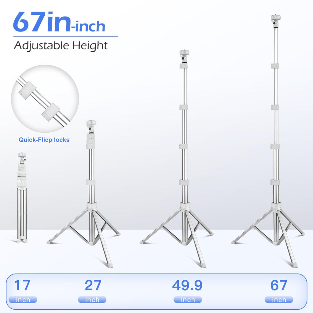 SENSYNE 62" Phone Tripod, Extendable Selfie Stick with Wireless Remote