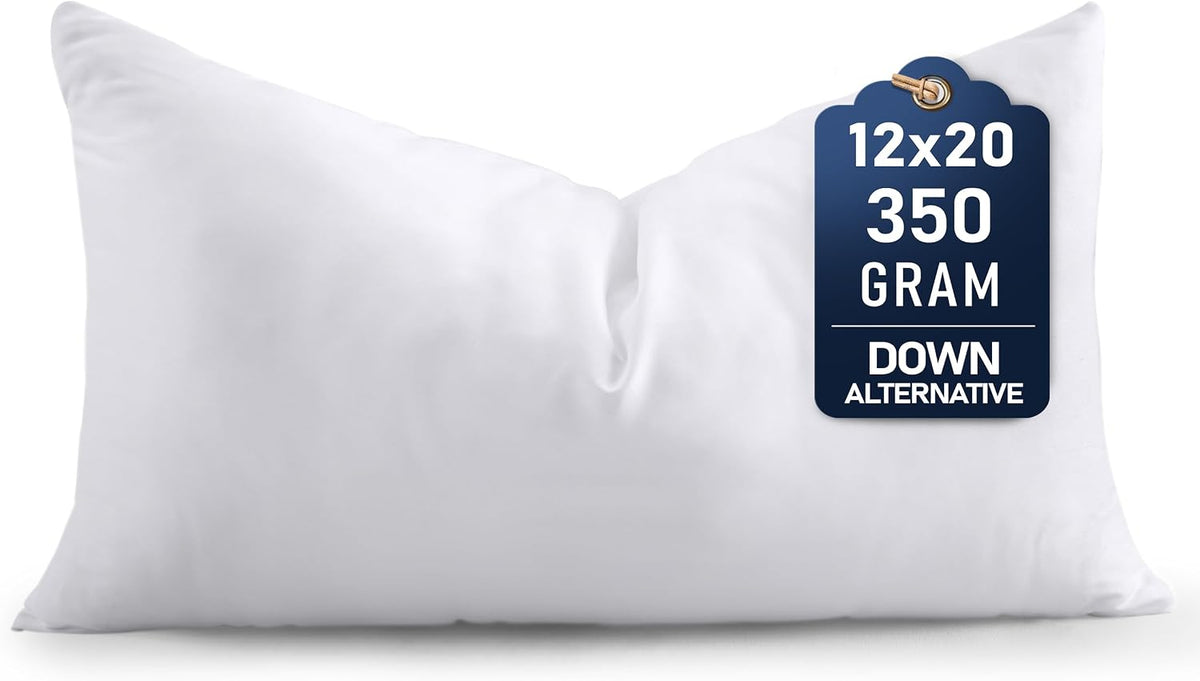 Utopia Bedding Throw Pillows, 12x20 Pillow Inserts, Pack of 1, White