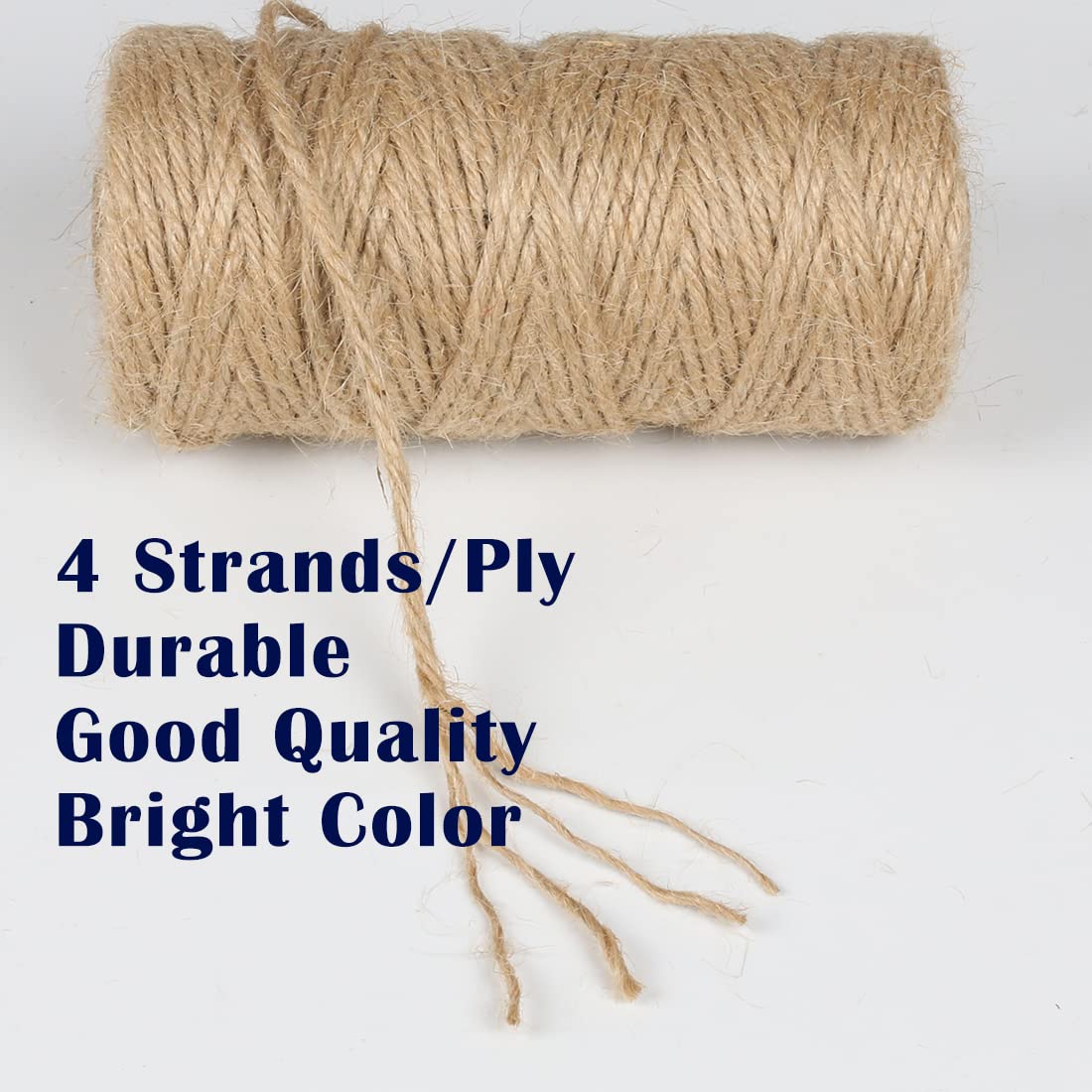 PerkHomy 1100FT Jute Twine String 2mm 3ply Natural Thin Twine for Craft Gardening Gift Wrapping Packing Material Wedding Christmas Decoration Bulk