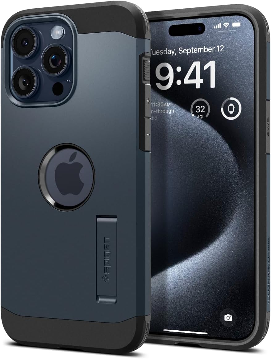 Spigen Tough Armor MagFit for iPhone 15 Pro Case, Metal Slate