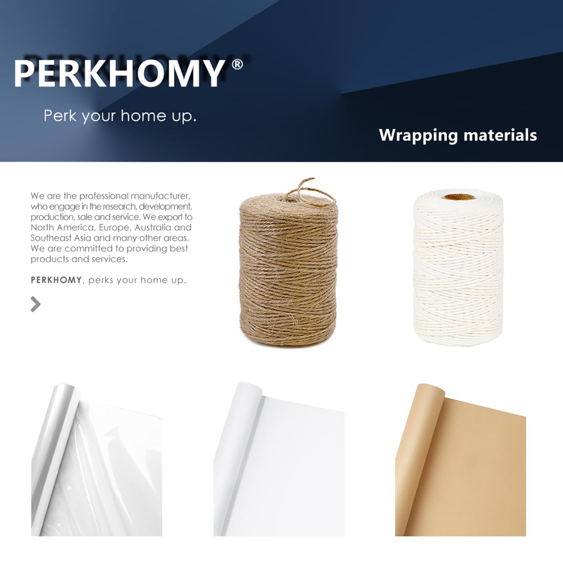 PerkHomy 1100FT Jute Twine String 2mm 3ply Natural Thin Twine for Craft Gardening Gift Wrapping Packing Material Wedding Christmas Decoration Bulk