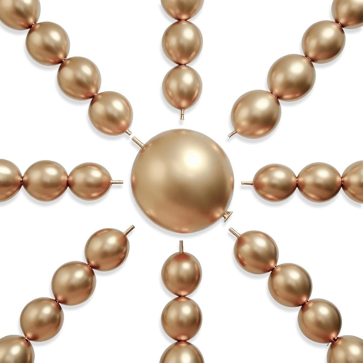 PartyWoo Metallic Gold Linking Balloons 100pcs 6 Inch Gold Link Balloons