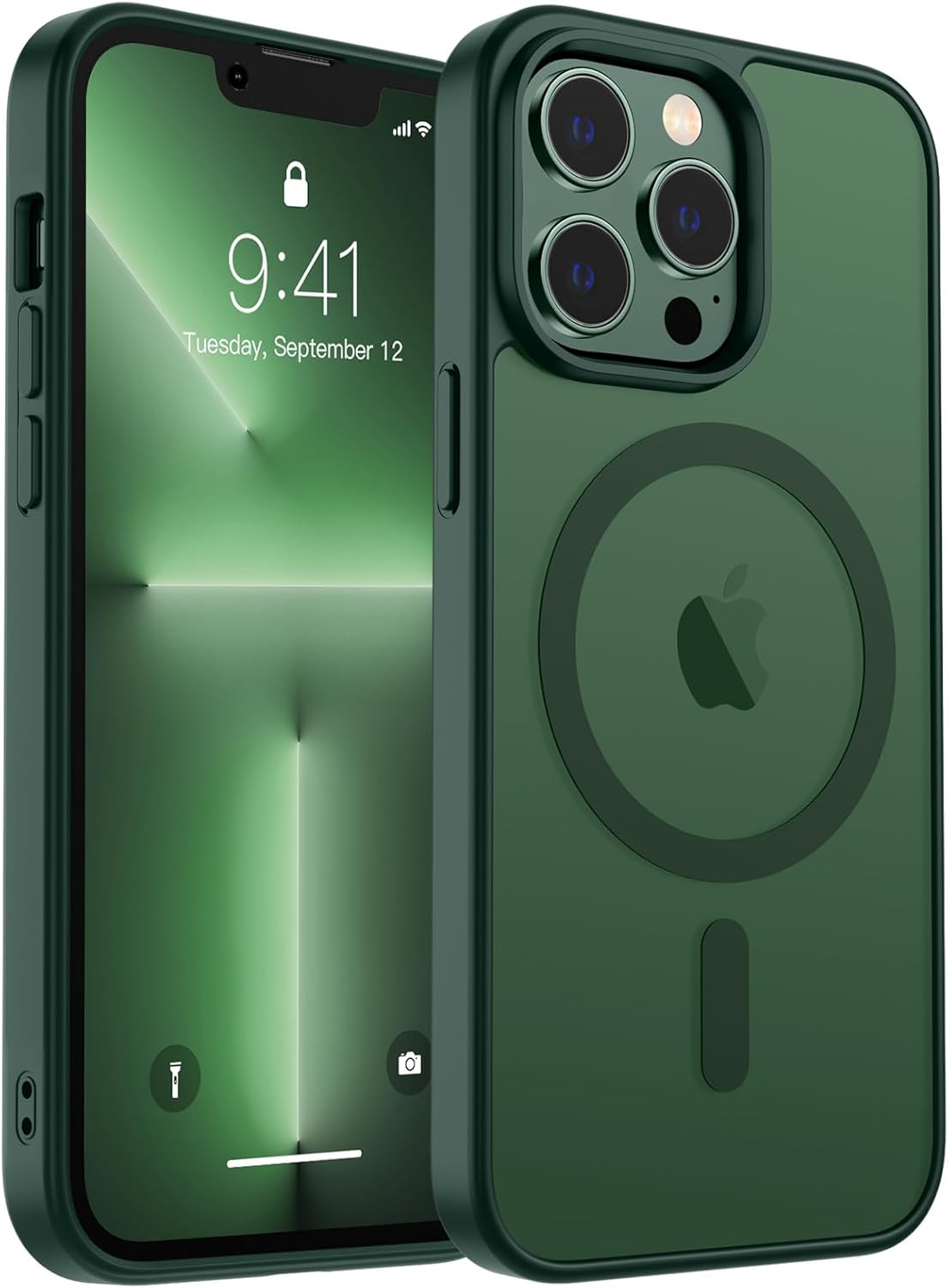 zapica Magnetic for iPhone 13 Pro Max Case, Forest Green