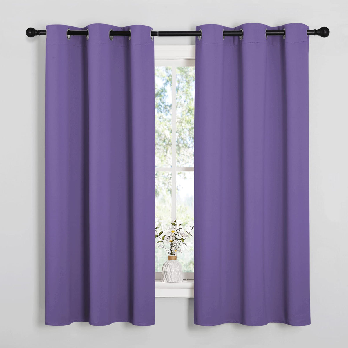 NICETOWN Thermal Insulated Solid Grommet Blackout Curtains/Drapes/Panels for Dining Room (Hunter Green, 1 Pair, 42 by 63-Inch)