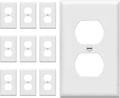 ENERLITES 10 Pack Outlet Covers Wall Plate for Duplex Receptacle, White