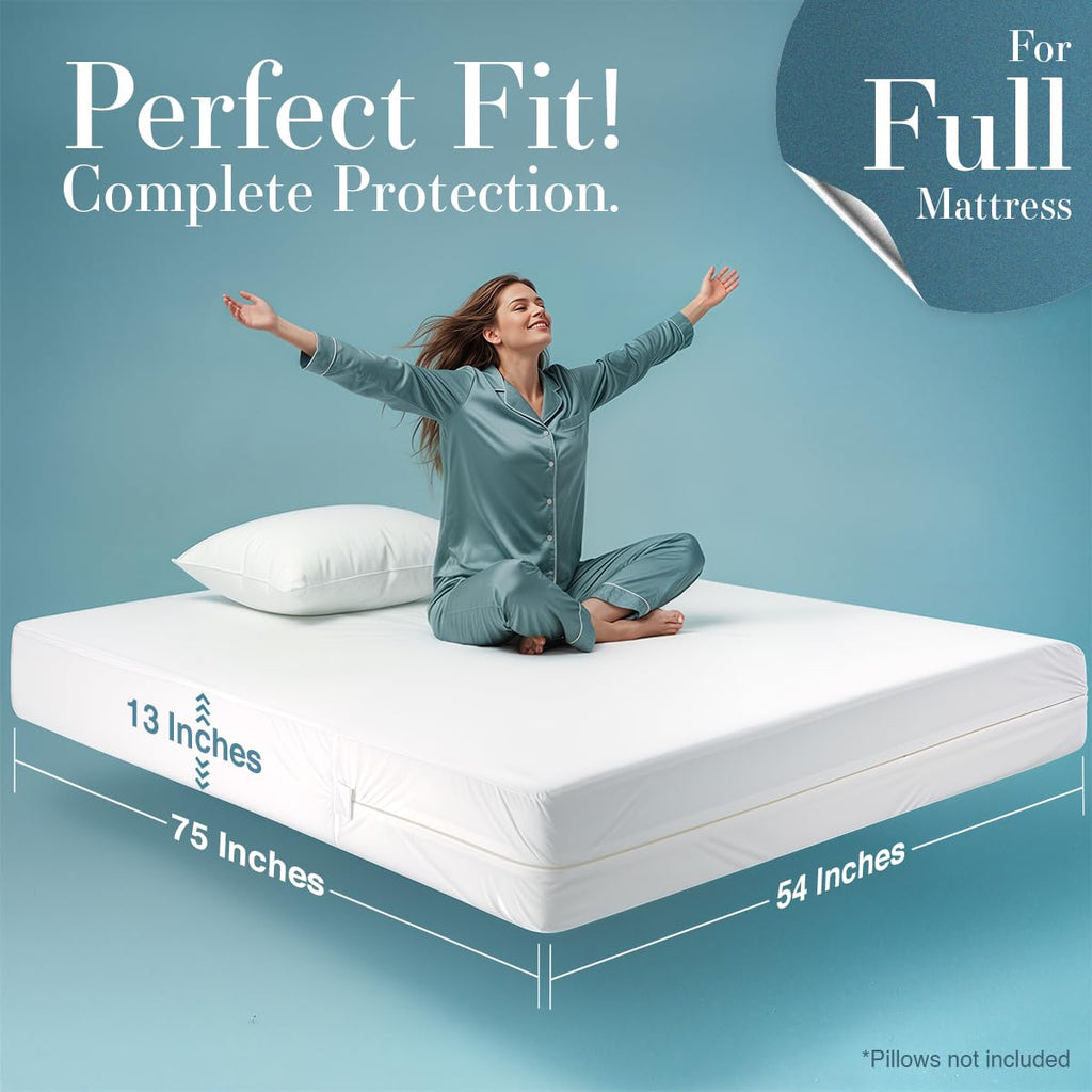 Utopia Bedding Twin Size Mattress Protector Zippered, 100% Waterproof